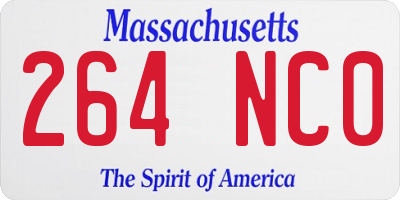 MA license plate 264NC0