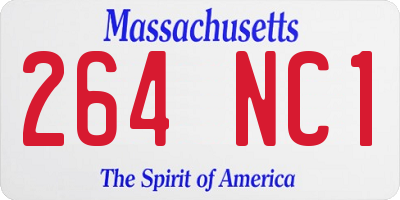MA license plate 264NC1