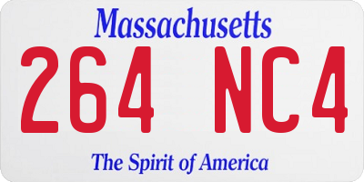MA license plate 264NC4