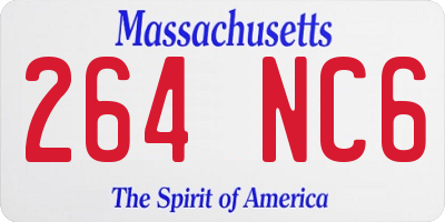 MA license plate 264NC6