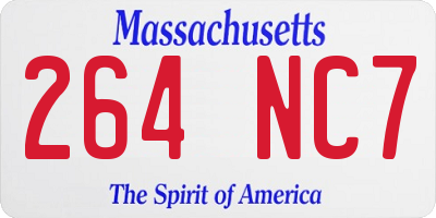 MA license plate 264NC7