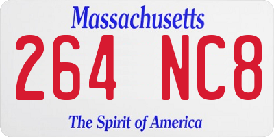 MA license plate 264NC8