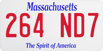 MA license plate 264ND7