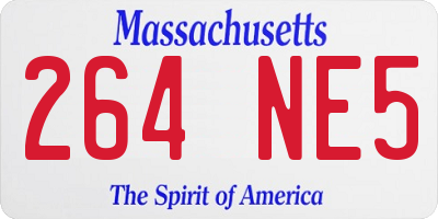 MA license plate 264NE5