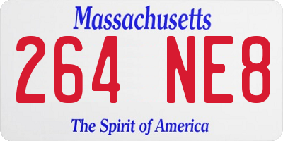 MA license plate 264NE8