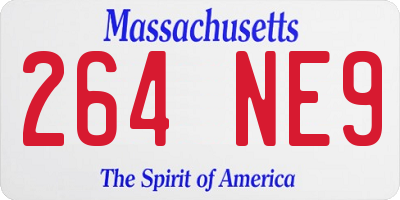 MA license plate 264NE9
