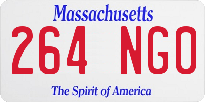 MA license plate 264NG0