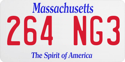 MA license plate 264NG3