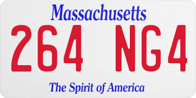 MA license plate 264NG4