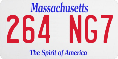 MA license plate 264NG7