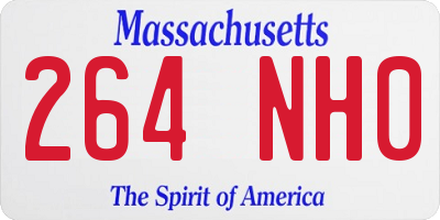 MA license plate 264NH0