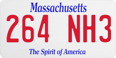 MA license plate 264NH3