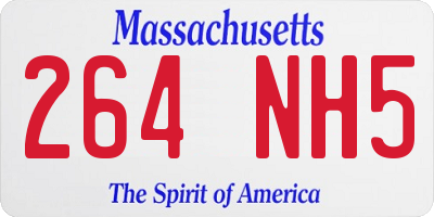 MA license plate 264NH5