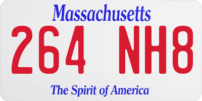 MA license plate 264NH8