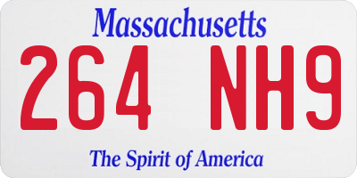 MA license plate 264NH9