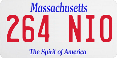 MA license plate 264NI0
