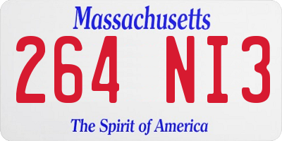 MA license plate 264NI3