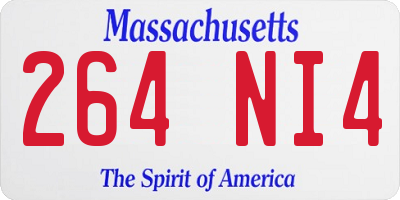 MA license plate 264NI4