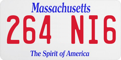 MA license plate 264NI6