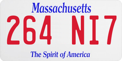 MA license plate 264NI7
