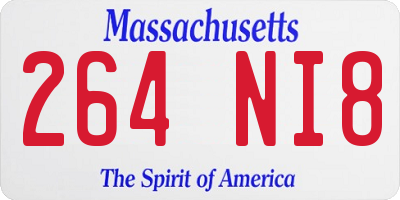MA license plate 264NI8