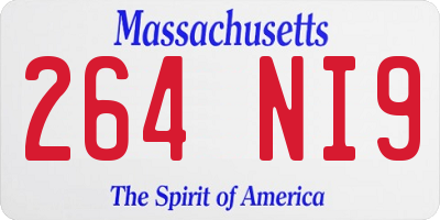 MA license plate 264NI9