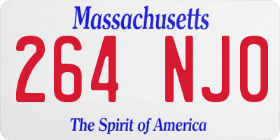 MA license plate 264NJ0