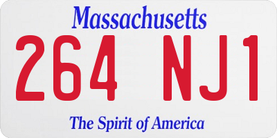 MA license plate 264NJ1