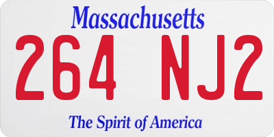 MA license plate 264NJ2