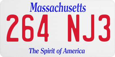 MA license plate 264NJ3