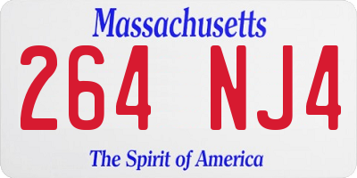 MA license plate 264NJ4