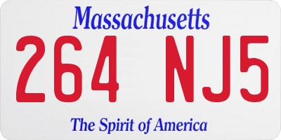 MA license plate 264NJ5