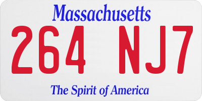 MA license plate 264NJ7