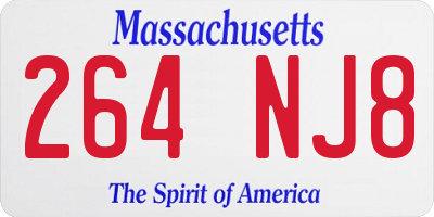 MA license plate 264NJ8