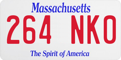 MA license plate 264NK0