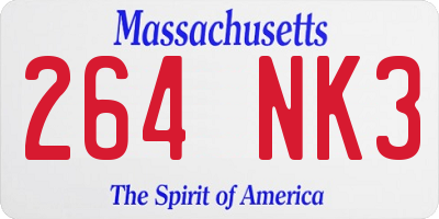 MA license plate 264NK3