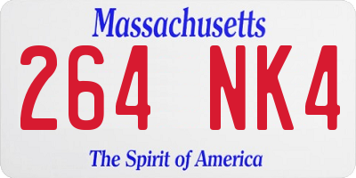 MA license plate 264NK4