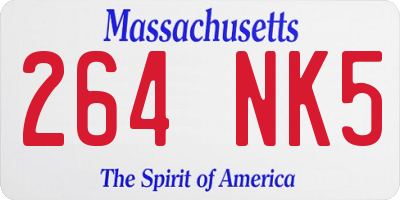MA license plate 264NK5