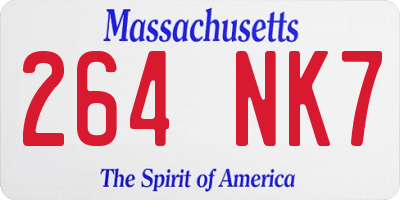 MA license plate 264NK7