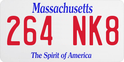 MA license plate 264NK8