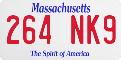 MA license plate 264NK9