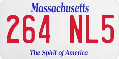 MA license plate 264NL5