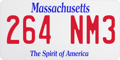 MA license plate 264NM3