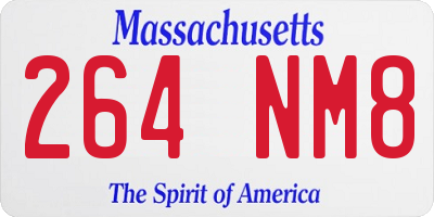 MA license plate 264NM8