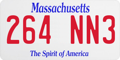 MA license plate 264NN3
