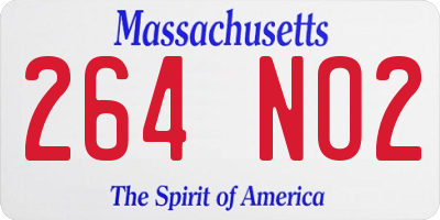 MA license plate 264NO2