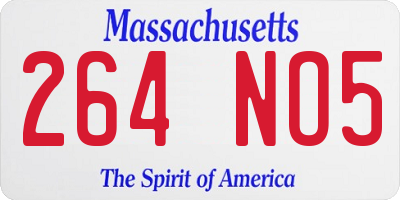 MA license plate 264NO5
