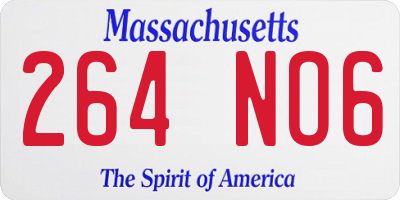 MA license plate 264NO6