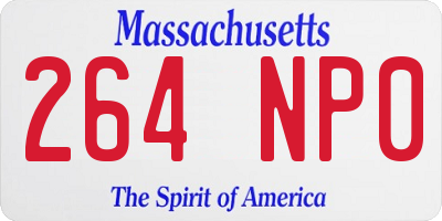 MA license plate 264NP0