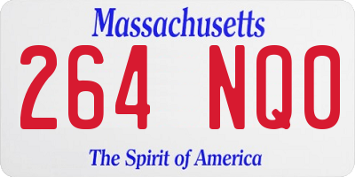 MA license plate 264NQ0